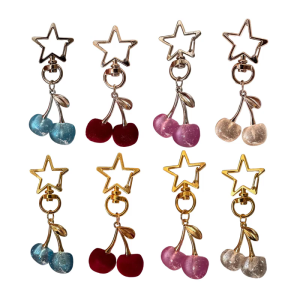 Trọng lượng nhẹ Cherry Keyring 3D Shape Keychain PURSE quyến rũ Ba lô phong cách phụ kiện cho hợp thời trang phụ nữ và thanh thiếu niên