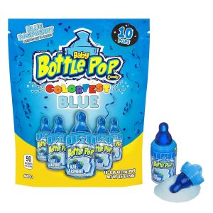 Baby Bottle Pop Candy Lollipops Variety Pack - 10 Ct Individually Wrapped Suckers with Powdered Dip - Assorted Bulk Candy for Kids Party Favors Goodie Bags Baby Shower & Gender Reveal