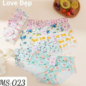 ♥️ BÁN CHẠY NHẤT THỊ TRƯỜNG♥️ 023 combo 5 quần lót nữ su gân hoạ tiết cute cao cấp 40kg-58kg