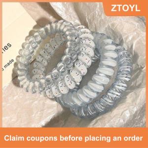 【ZTOYL】 4pcs Womens Spiral Hair Ties Telephone Wire Cord Hair Ring Elastic Head Bands Rubber Band Scrunchies Headwear Hair Accessories