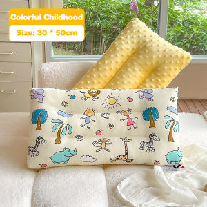 30*50cm Kids Bean Fleece Pillow Soft Cotton Neck Guard Bed Pillow Bantal Kapas Budak 3D全棉豆豆枕