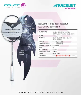 FELET EIGHTY8 (POWER/CONTROL/SPEED) Badminton Racquet 4u