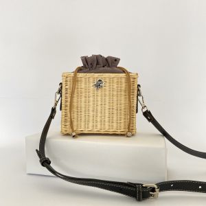 PSBN - Lucia Rattan Bag Tas Rotan Tas Selempang Wanita Sling Bag Tas Bahu Wanita bahu cewe tas kekinian 2022 unik handmade tas hangout tas pantai selempang remaja tas korean mini tas hp kecil Tas Rotan Bali Rotan bulat Tas Rotan kotak