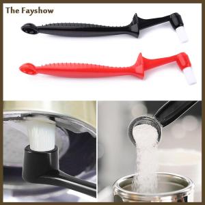 [The Fayshow] 1 cái bàn chải cà phê Espresso Máy pha cà phê làm sạch bàn chải dài xử lý tích hợp hai-in-một với muỗng làm sạch Nylon bàn chải