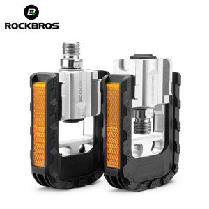 【Local Delivery】ROCKBROS Bicycle Folding Pedal Anti-slip Sealed Bearings Folding Bike Pedals Aluminium Alloy Reflective MTB Pedal