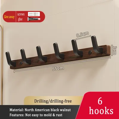 MEIDOO North American walnut coat hook No drilling required Wall hook Door hook