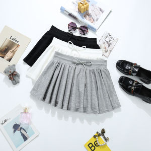 COD ballet sports trouser skirt summer womens loose drawstring gray pleated skirt anti-light girl wind tennis skirt 91272026 new product