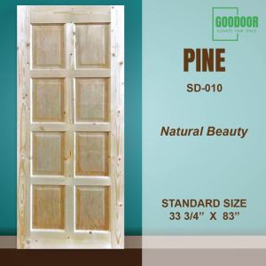 Goodoor Pintu Rumah Kayu Pinewood Semi Solid Door SD010- 33 3/4 x83 Inch |Durable & Lightweight Pine Door | Pintu Bilik