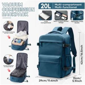 Fashion College Backpack Men Vacuum Compression Backpack Women Men 15.6in Laptop Backpack Expand Hiking Vacuum Travel Backpack