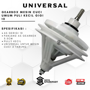 Gearbox Mesin Cuci Sharp / Gearbox Mesin cuci Umum Puli Kecil as gigi 10