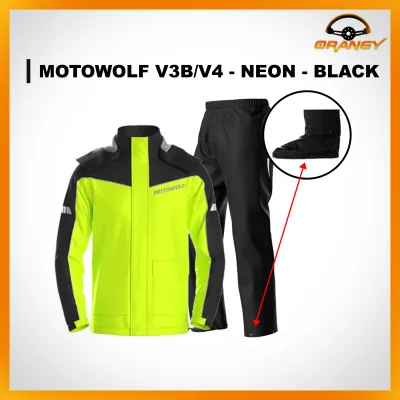 Motowolf Raincoat V3B ( V4 ) Rain Coat Version 4 Rainstorm Jackets & Raincoat for Motorcycle Rider with Carry Bag