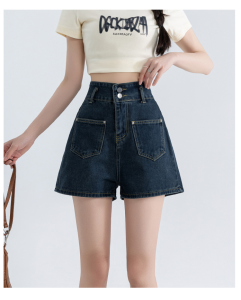 Beautiful Girl  เสื้อผ้าสไตล์เกาหลี กางเกงขาสั้นผู้หญิงเกาหลี แนววินเทจกางเกง เอวสูง ผ้าใส่สบาย  (A83)