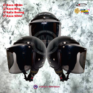 PAKET HELM CARGLOSS HITAM DOFF DAN KACA DATAR FLAT VISOR