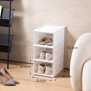 BM 2/3/6 Layers Foldable Shoe Rack Organizer Shoe Box Organizer Plastic Storage Case Set Shoe Rack