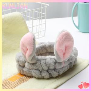 [KUNLIAN] Wash Face Headband Letter Soft Warm Bow Makeup Hairbands Animal Ears Girls Elastic Holder Hair Bands Turban Hair Accessories