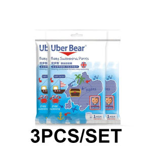 KUCHAR 3/10PCS Uber Bear Disposable Swimming Diaper For Baby Boys Girls Cartoon Leakproof Ultra Thin Elastic Swimming Trunks