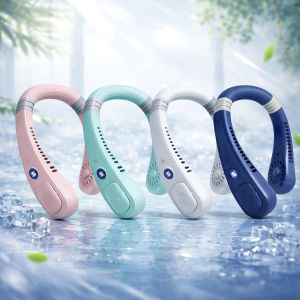 Quạt Đeo Cổ Mini 360 Độ Không Cánh Cao Cấp | Quạt Tích Điện Siêu Êm Pin Trâu Type C LCD