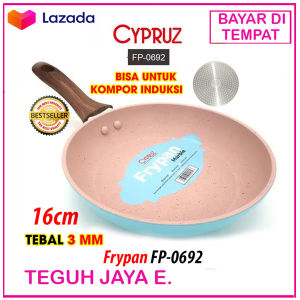 PASTI ORIGINAL - BEST SELLING Cypruz Fry Pan Mini Wooden Touch Handle 16cm FP-0692