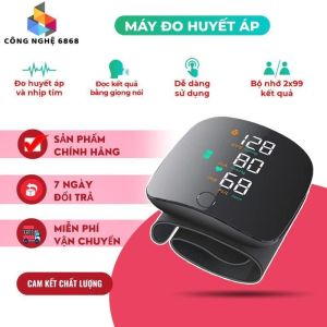 Máy đo huyết áp tự động WEB360 Máy đo huyết áp có giọng nóiđo nhịp tim cổ tay cảnh báo bất thường Vuadienmay