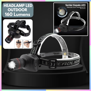 FAST DELIVERY TRLIFE Senter Kepala Headlamp Jarak Jauh Super Terang LED CREE Zoom 3W 160 Lumens
