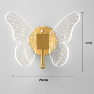 Luxury Butterfly LED Wall Lamp Indoor Bedroom Bedside Lights Casino Staircase Decoration Gold Sconce