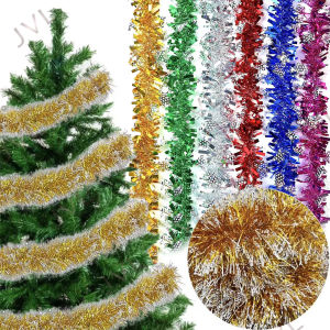 WEIHUIMEI 2.0 เมตรคริสต์มาส Garland ริบบิ้น Tinsel Garland สีสันสำหรับการตกแต่งงานเลี้ยงปีใหม่งานเลี้ยงคริสต์มาสและงานแต่งงาน Merry Christmas