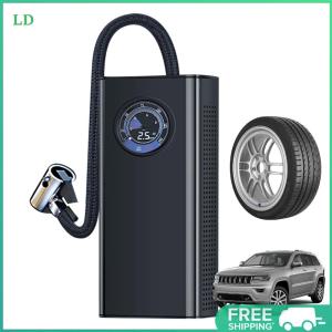 COD [Free Shipping] Portable wireless air pump for vehicles with handheld operation auto shut-off and multiple nozzle attachments