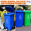 Trash Bin 30/50/100/120/240L Big Outdoor Sanitation Impact Resistant Garbage Bin Can With Solid Wheel Cover. 