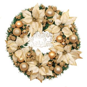 W0AGZ4J2 30/40cm Props Festive Layout Xmas Decoration Decorative Wreath Christmas Tree Accessories Flower Decor Garland
