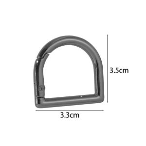 5 cái D hình dạng loại vòng tròn bấm nút có thể mở ra túi Túi xách da Dây đeo khóa kết nối Mặt Dây Chuyền Vòng cổ cho chó móc cài đóng tách Clip Carabiner