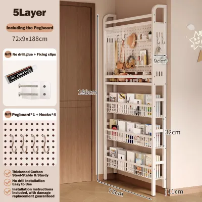 Global The door storage rack bookshelf shelving for books suspension bracket without punching storage rack bathroom storage organizer Wall mounted shelves Suitable for small apartments compact footprint