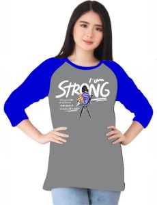 Kaos Atasan Wanita sablon Strong m81/ Kaos raglan Wanita Lengan 3\4/ Kaos Cewek/ Kaos Oblong/ Baju Kaos Tshirt/ Tshirt wanita/ Tshirt cewek/ Baju Wanita