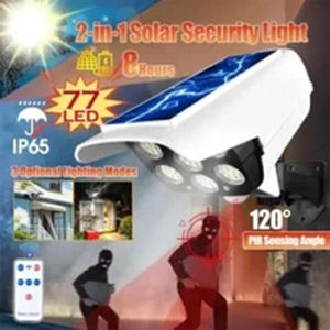 77 LED Simulation Camera Solar Light Motion Sensor Outdoor Floodlight IP65 Waterproof Light 3 Modes for Home Garden