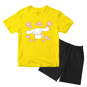 Baju Kaos Setelan Anak Perempuan Karakter Kartun Motif Chinamon happy Lucu Usia 1 - 10 Tahun - DTF