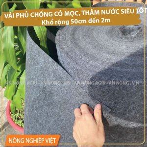 Vải Chống Cỏ 120gsm Khổ 50cm–2m (chiều dài 20m) – Vải Phủ Luống Siêu Thấm – Tặng Ghim Cố Định