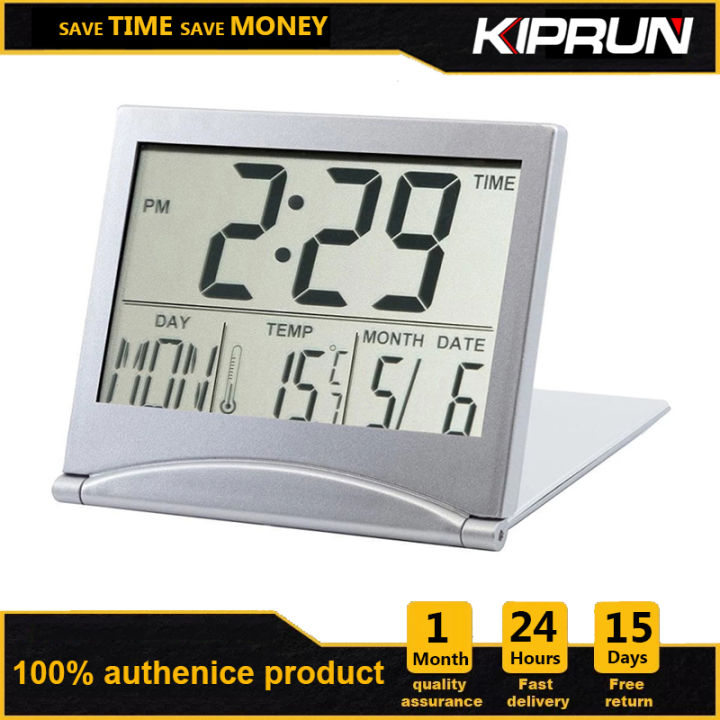 New Foldable LCD Digital Alarm Clock Desk Table Weather Station