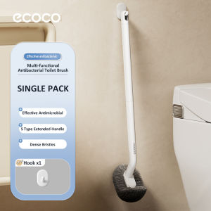 Ecoco Toilet Bowl Brush S-Shape Brush for Bathroom with Long Handle Dense bristles Deep Cleaning