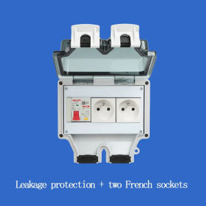 Outdoor waterproof socket 86 type waterproof with leakage protection switch EU US UK plug outdoor IP66 splashproof socket