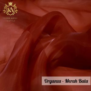 (1/2 meter) Organza Polos Premium Silk warna Teracota Bahan Gaun Gamis Hijab Kerudung Lebar 150cm