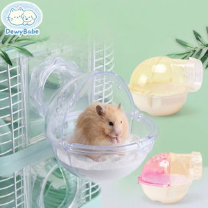 DewyBabe Hamster Bathroom Hamster Cage External Bathroom Transparent Hamster Bathtub Toilet DIY Bilik Mandi