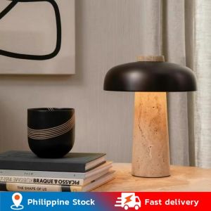 💥Dream Best🔥 Nordic Design Charging Mushroom Lamp Yellow Cave Stone Vintage Table Lamp for Living Room Bedroom Designer Mid-Century Bedside Lamp Night Light