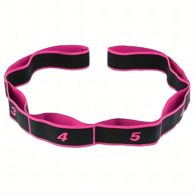 Elastic Digital Yoga Stretching Band 8 Loops Pilates Resistance Bands High Quality Fitness Tension Belt Exercise Pulling Band