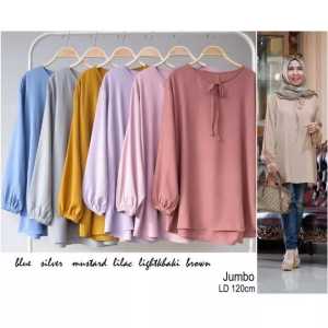 Luna Blouse Crinkle Premium Terbaru/Atasan Wanita Super Jumbo 4XL 3XL XXL XL L M/Atasan Crinkle Polos Terlaris 2024/Atasan Crinkle Jumbo LD 130-140cm