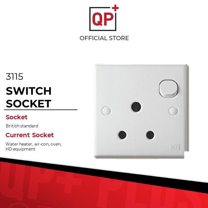 Ums 3115 Single Pole Switch Socket 15a Ong Gang White 15a Switch Socket Outlet Sirim Lazada 9535