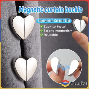 Vacaka 1Set Curtain Magnetic Button Prevent Light Leakage Detachable Window Curtain Close Clip