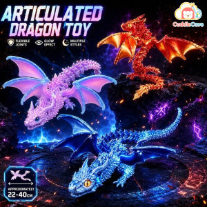 CuddleCove 3D Printed Flying Dragon Fidget Toy Fully Articulated Flexible Joint Winged Dragon Figure