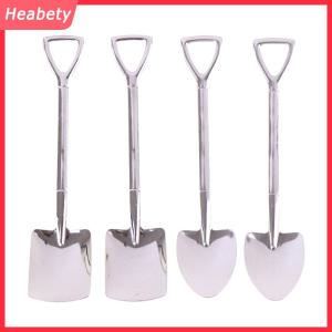 Heabety 4 cái bộ thép không gỉ Retro xẻng Kem Cà Phê Muỗng Trà sáng tạo