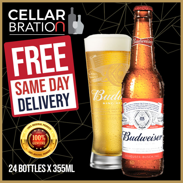🔥[BEST BEFORE 11 JUNE 2024] Budweiser Beer Pint Bottles 355ml Lazada