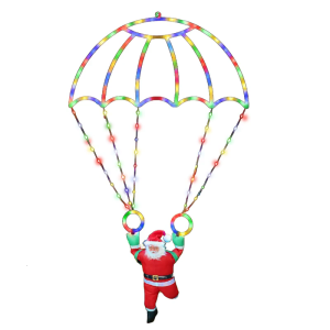 Holiday Santa Parachute Decoration Light for Stairs Window Indoor Outdoor Christmas String Light Easy Installation