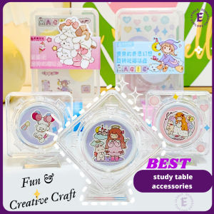DIY Acrylic Study Table Accessories Kit Stickers Art Craft Decorate Cuckoo Plate Fun Kids Toys Pendants Early Education Rotatable accessories